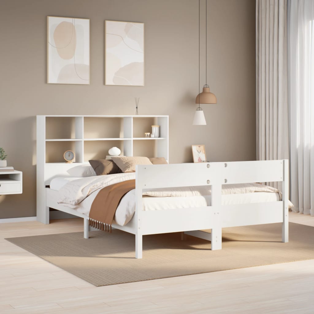 Bookcase Bed Without Mattress 140X200Cm Solid Wood Pine