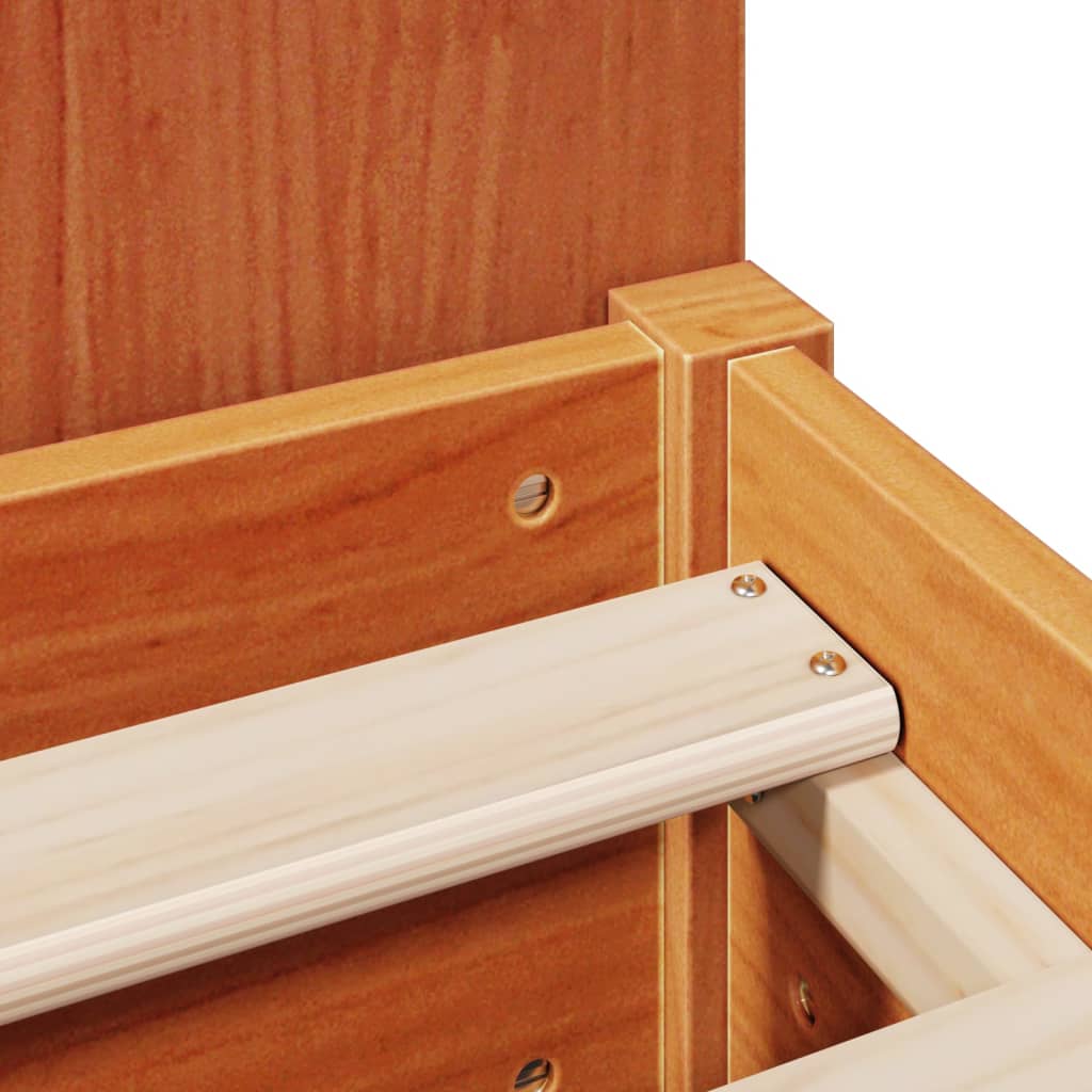 Bookcase Bed Without Mattress 140X200Cm Solid Wood Pine