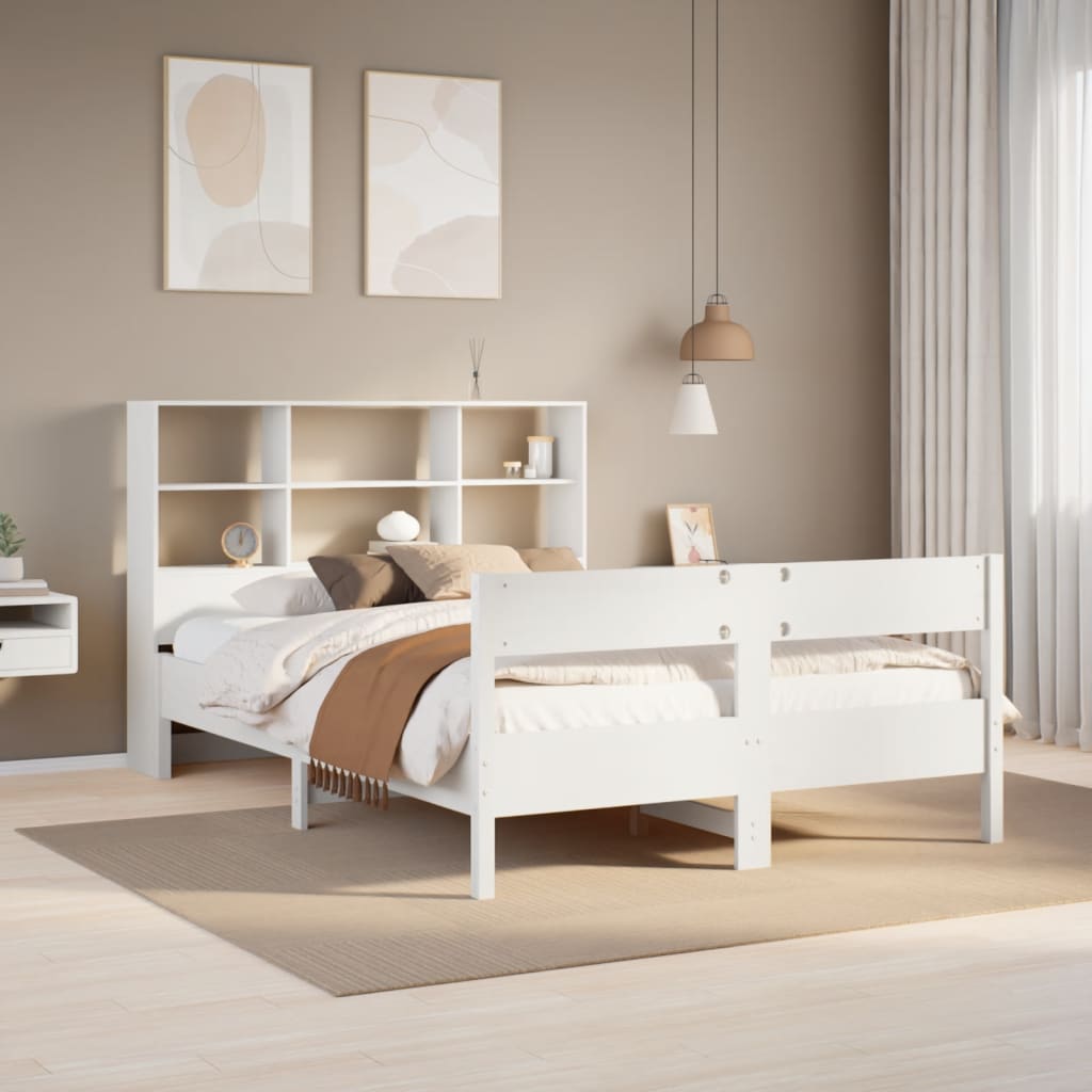 Bookcase Bed Without Mattress 140X200Cm Solid Wood Pine