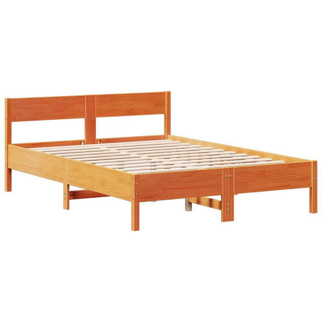 Bookcase Bed Without Mattress 160X200Cm Solid Wood Pine