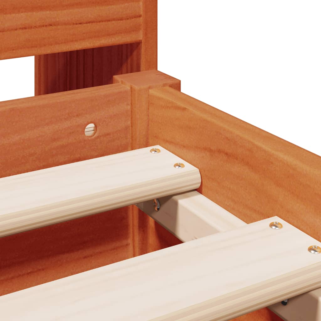 Bookcase Bed Without Mattress 160X200Cm Solid Wood Pine