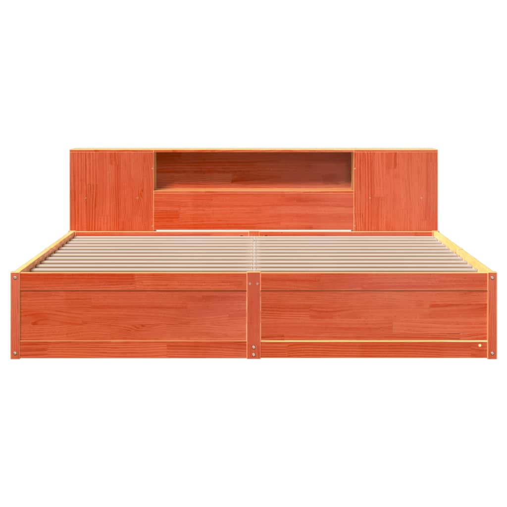 Bed Frame Without Mattress Wax Brown 200X200 Cm Solid Wood Pine