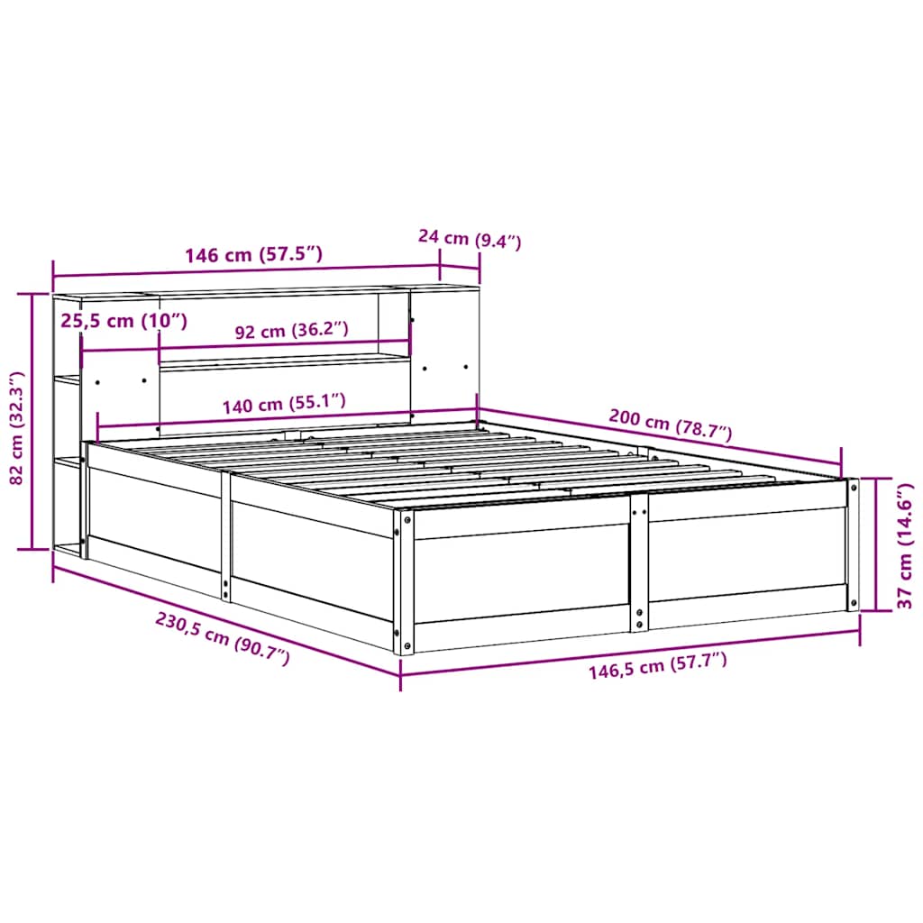 Bed Frame Without Mattress Solid Wood Pine