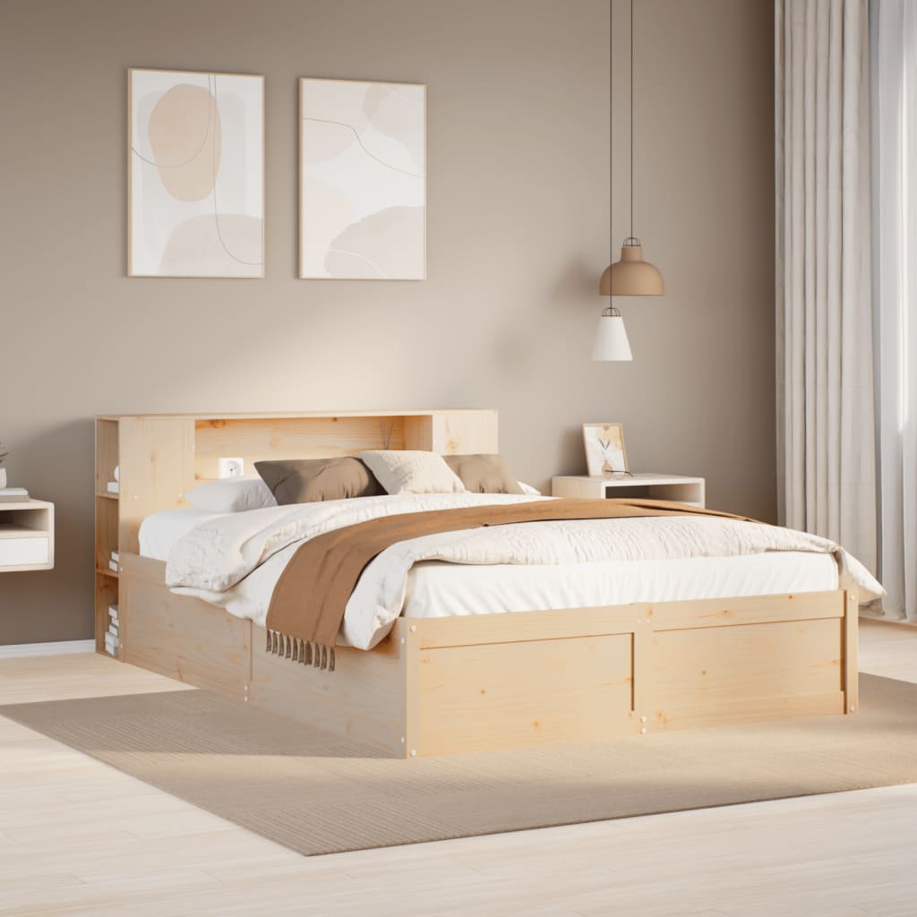 Bed Frame Without Mattress Solid Wood Pine