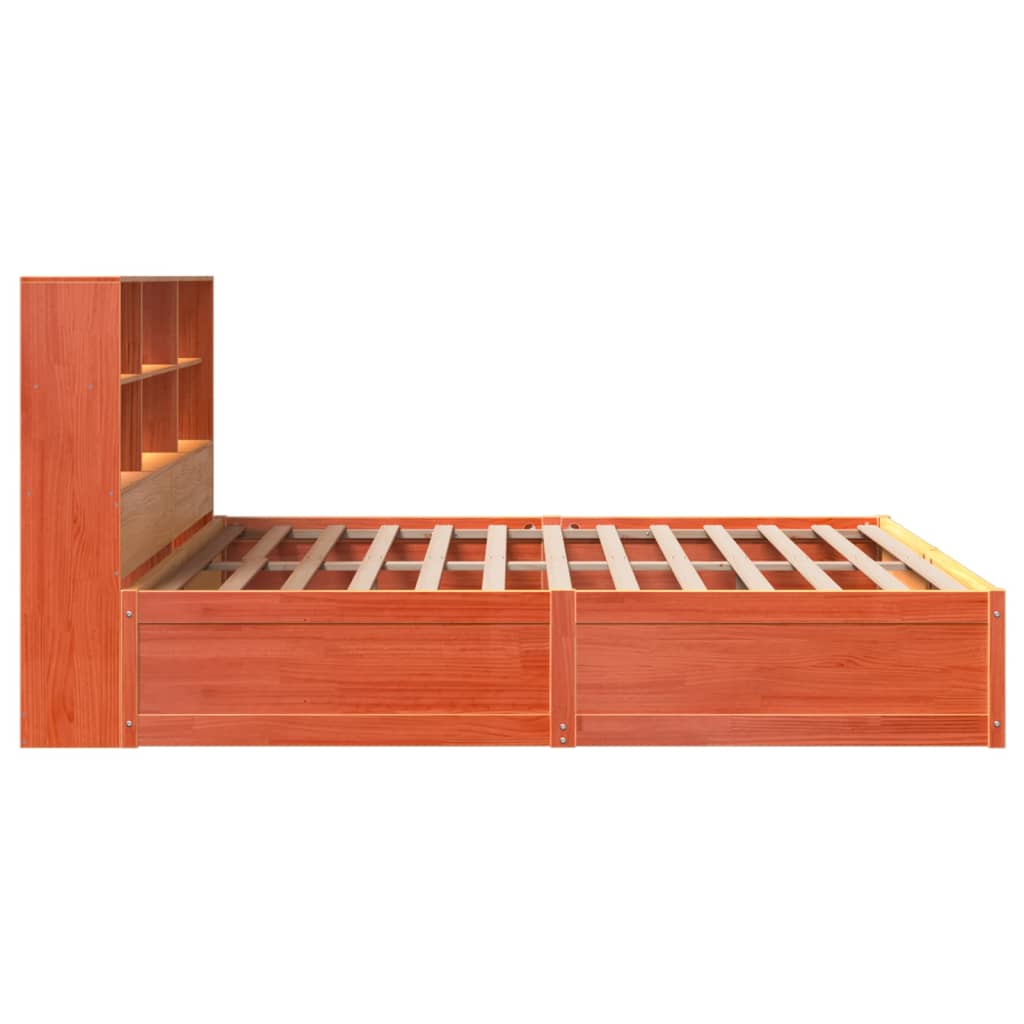 Bed Frame Without Mattress Wax Brown 200X200 Cm Solid Wood Pine