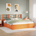 Bed Frame Without Mattress Wax Brown 200X200 Cm Solid Wood Pine