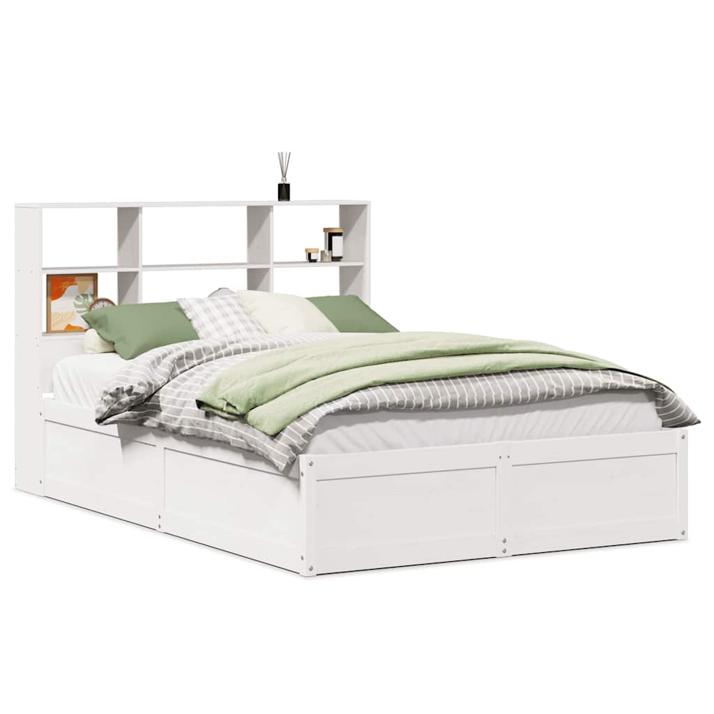 Bed Frame Without Mattress White 160X200 Cm Solid Wood Pine