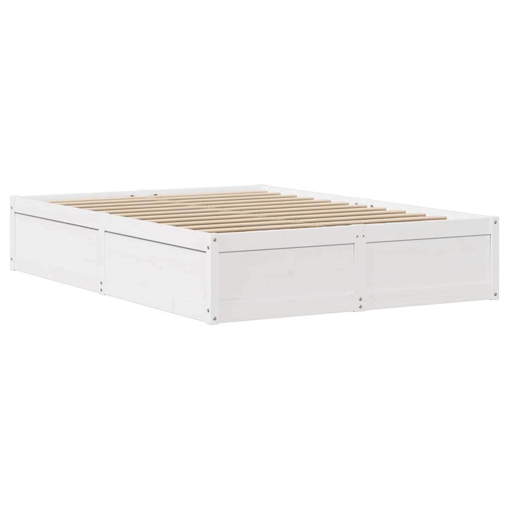 Bed Frame Without Mattress White 160X200 Cm Solid Wood Pine