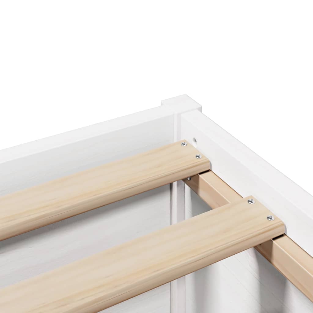 Bed Frame Without Mattress White 160X200 Cm Solid Wood Pine