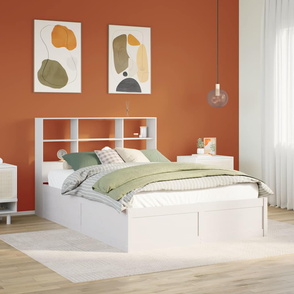 Bed Frame Without Mattress White 160X200 Cm Solid Wood Pine