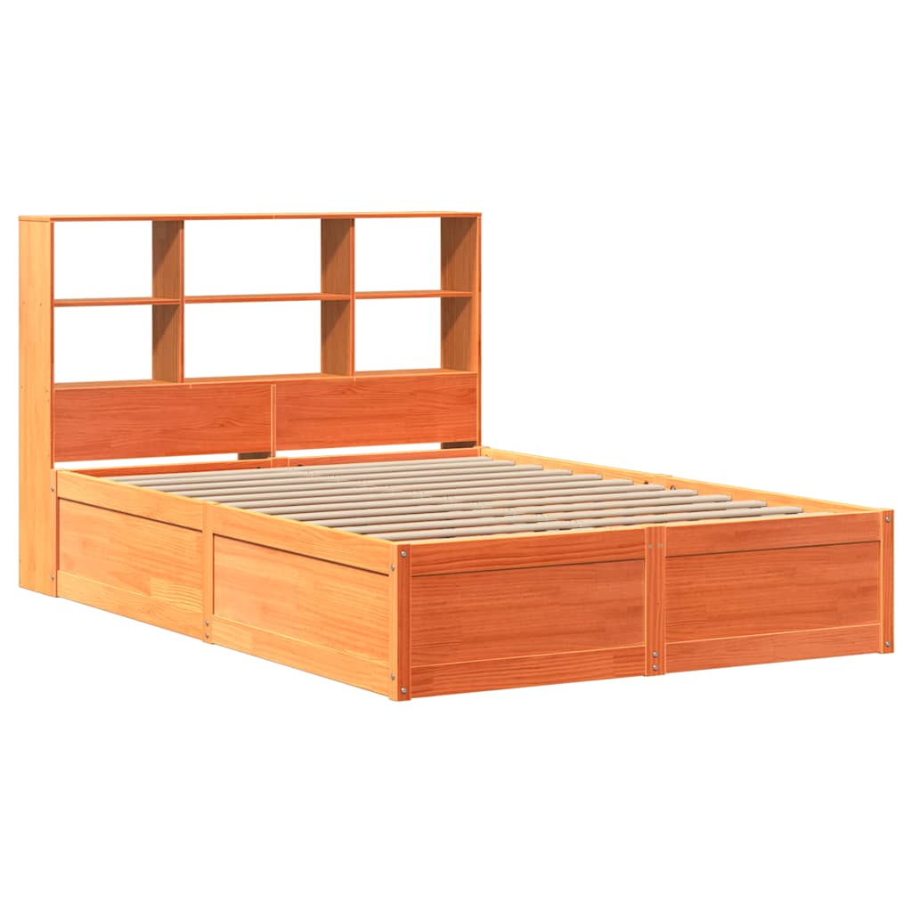 Bed Frame Without Mattress Solid Wood Pine wax brown natural white 75 x 190 cm 2