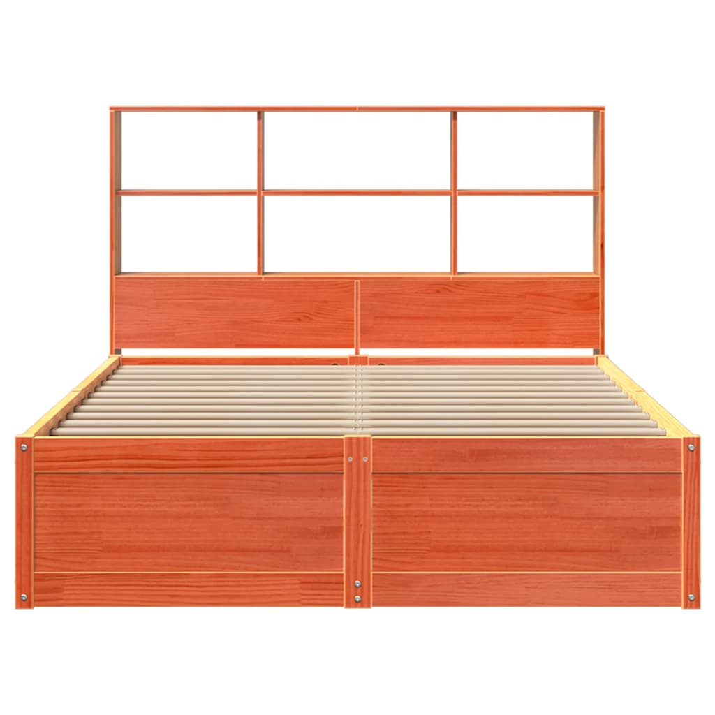 Bed Frame Without Mattress Solid Wood Pine wax brown natural white 75 x 190 cm 2