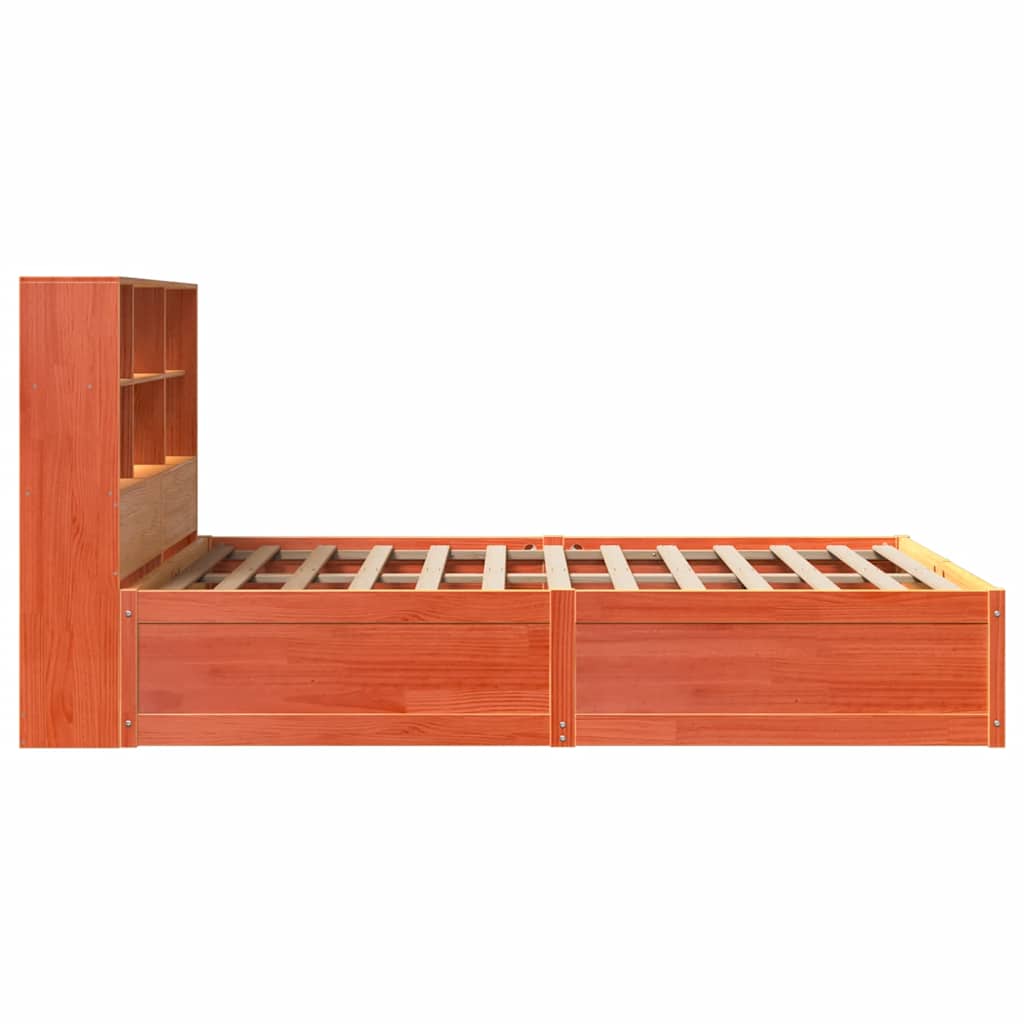 Bed Frame Without Mattress Solid Wood Pine wax brown natural white 75 x 190 cm 2