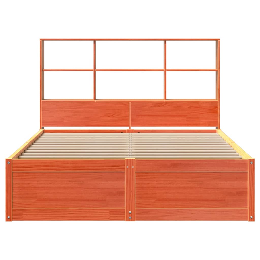 Bed Frame Without Mattress Solid Wood Pine wax brown natural white 75 x 190 cm 2