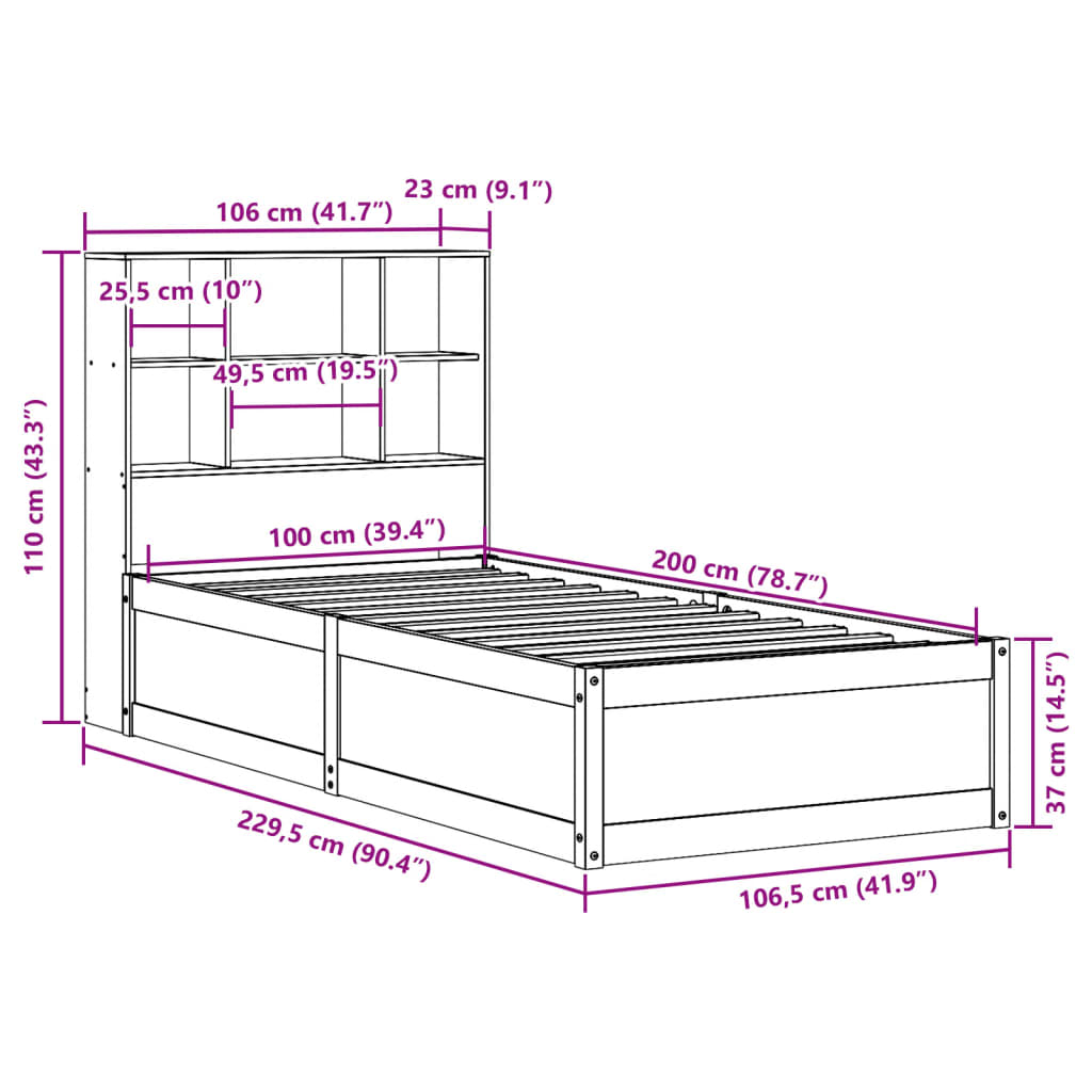Bed Frame Without Mattress Solid Wood Pine