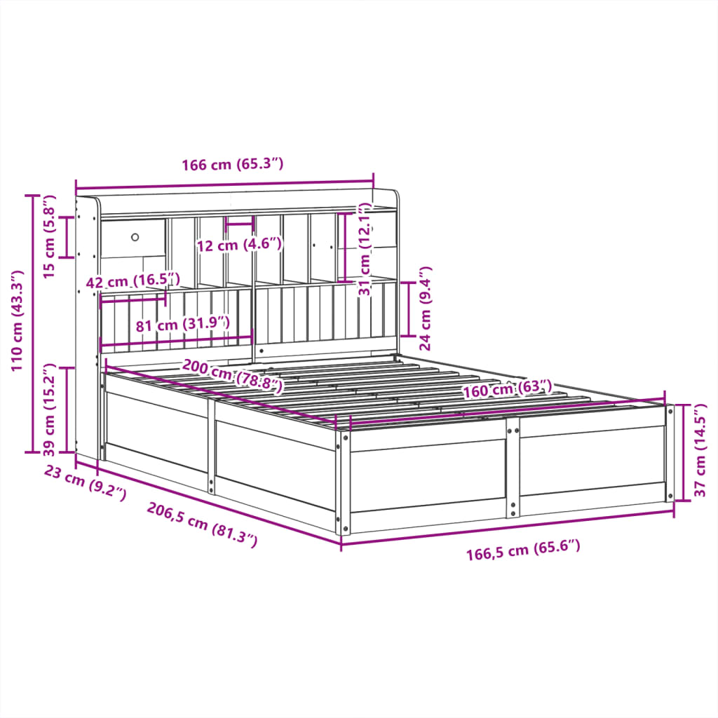 Bed Frame Without Mattress Solid Wood Pine