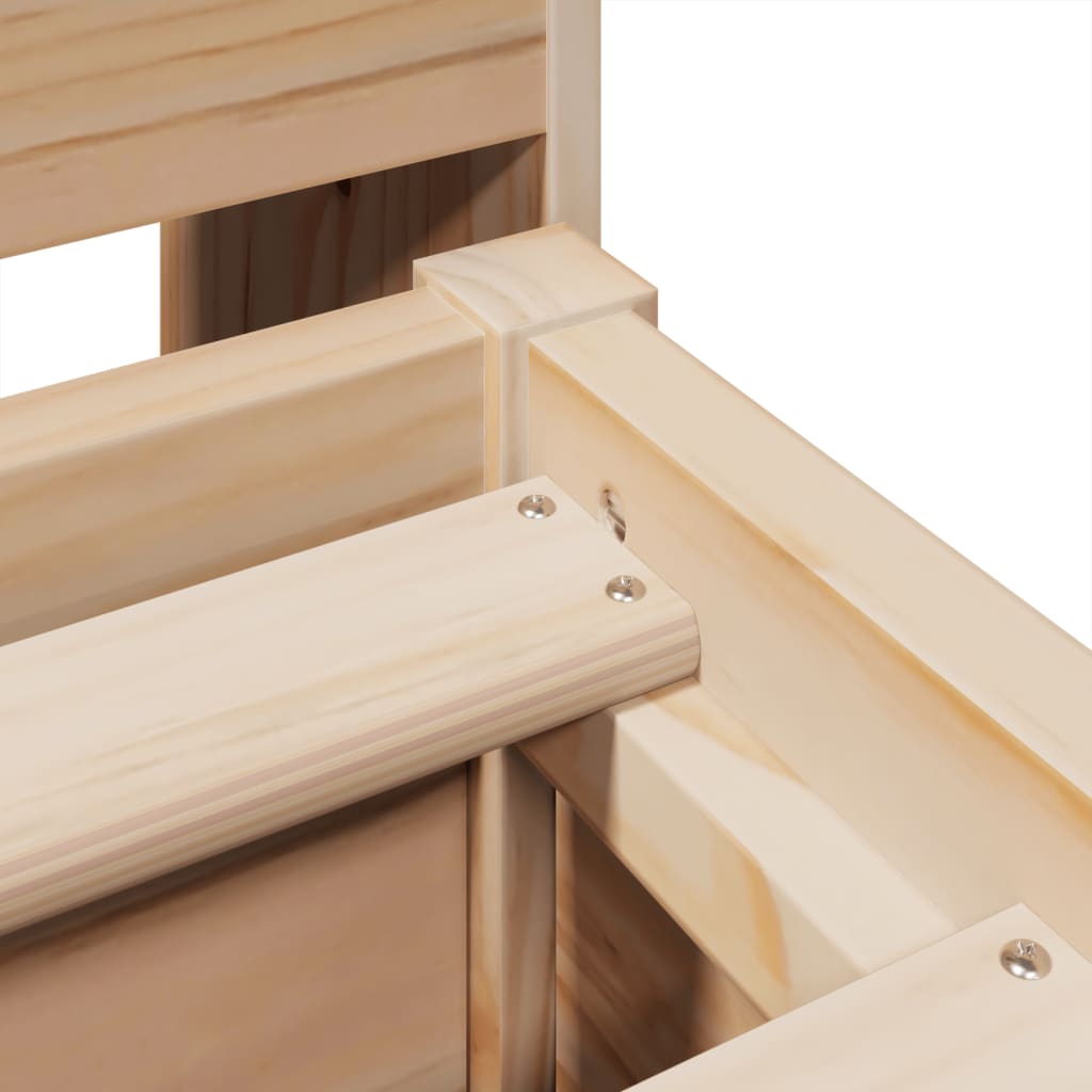 Bed Frame Without Mattress 140X190 Cm Solid Wood Pine