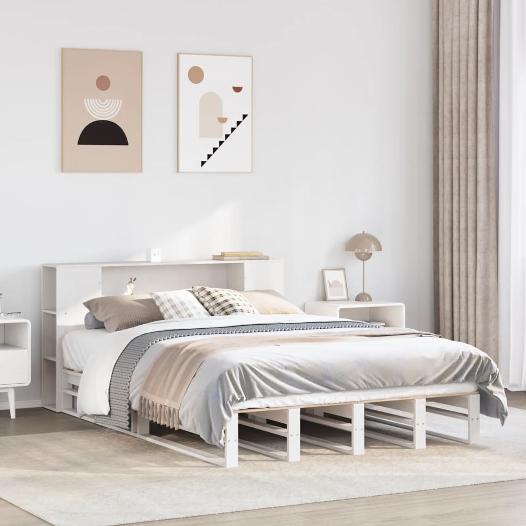 Bookcase Bed Without Mattress Solid Wood