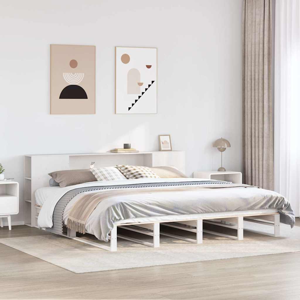 Bookcase Bed Without Mattress Solid Wood
