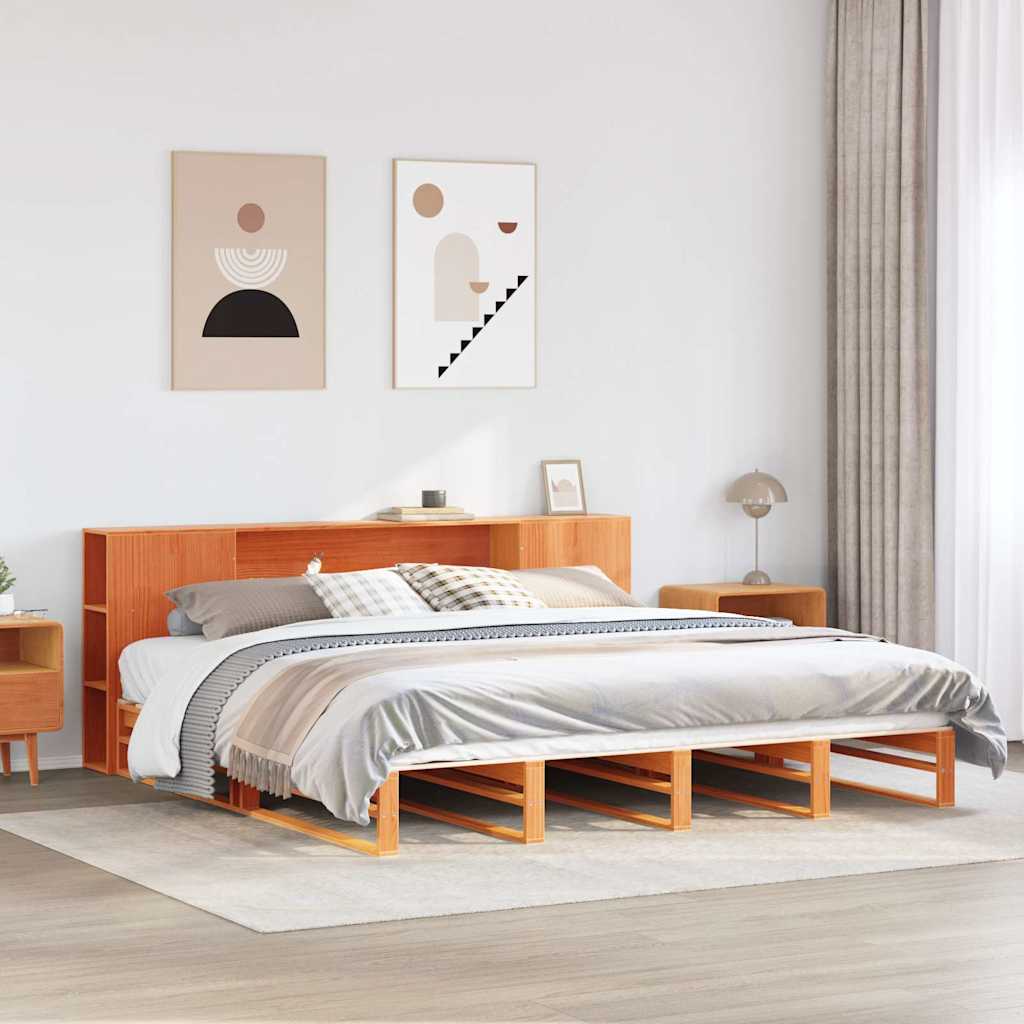 Bookcase Bed Without Mattress Solid Wood
