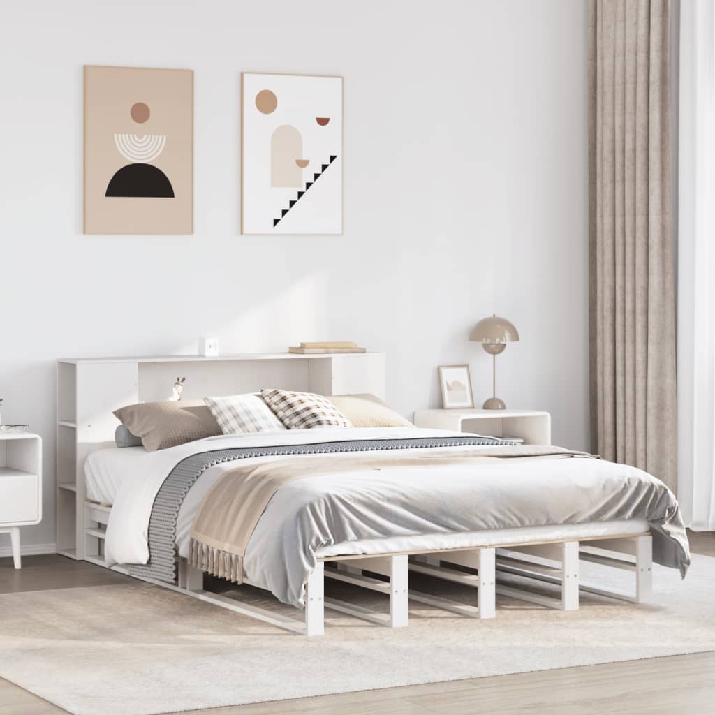 Bookcase Bed Without Mattress Solid Wood