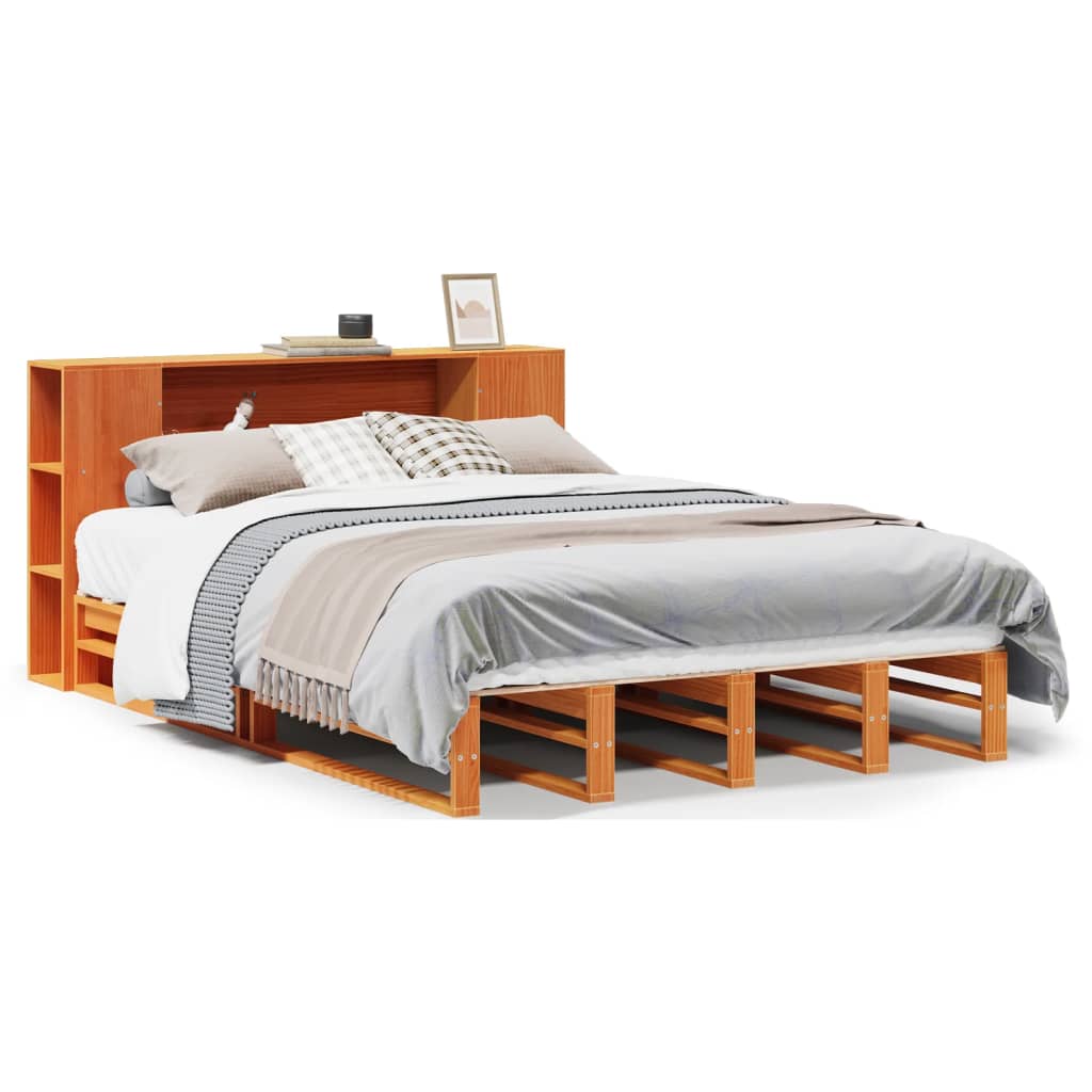 Bookcase Bed Without Mattress Solid Wood