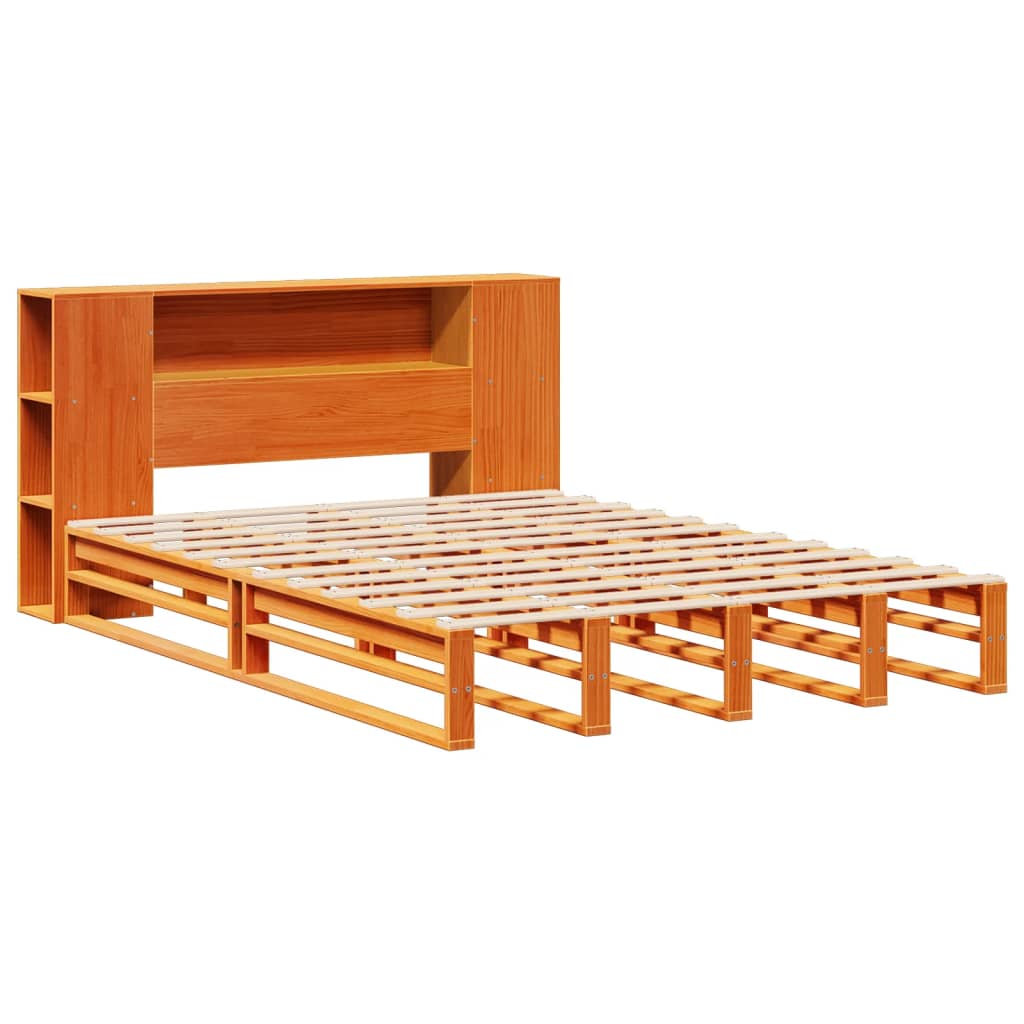 Bookcase Bed Without Mattress Solid Wood