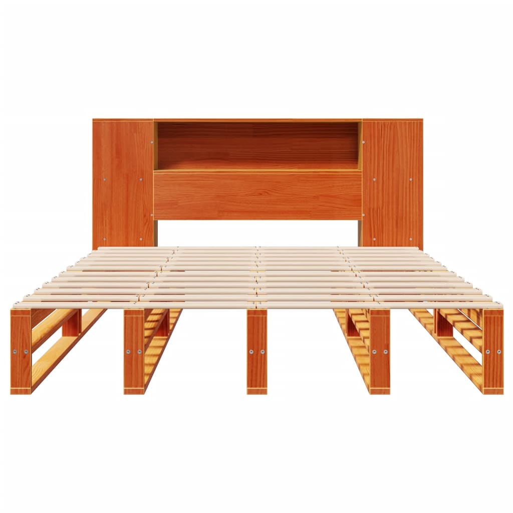 Bookcase Bed Without Mattress Solid Wood