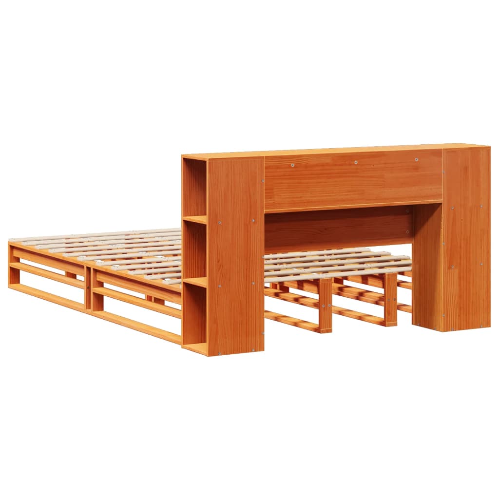 Bookcase Bed Without Mattress Solid Wood