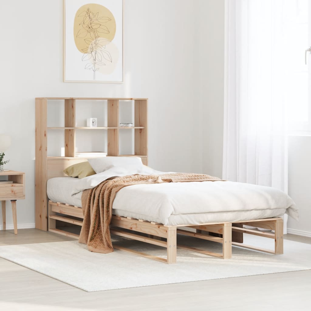 Bookcase Bed Without Mattress King Size Solid Wood