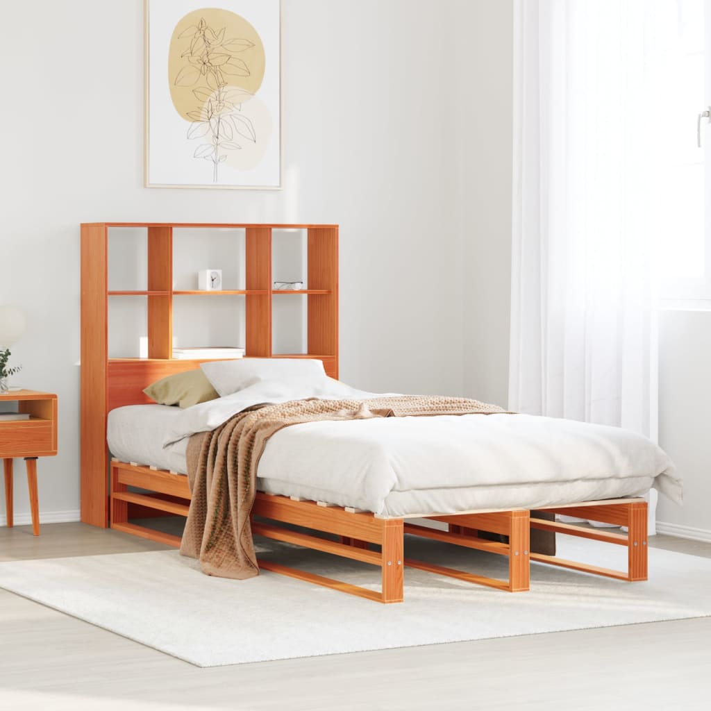 Bookcase Bed Without Mattress King Size Solid Wood