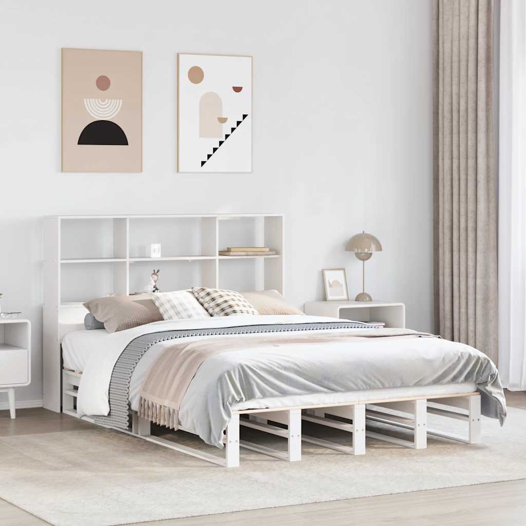 Bookcase Bed Without Mattress King Size Solid Wood