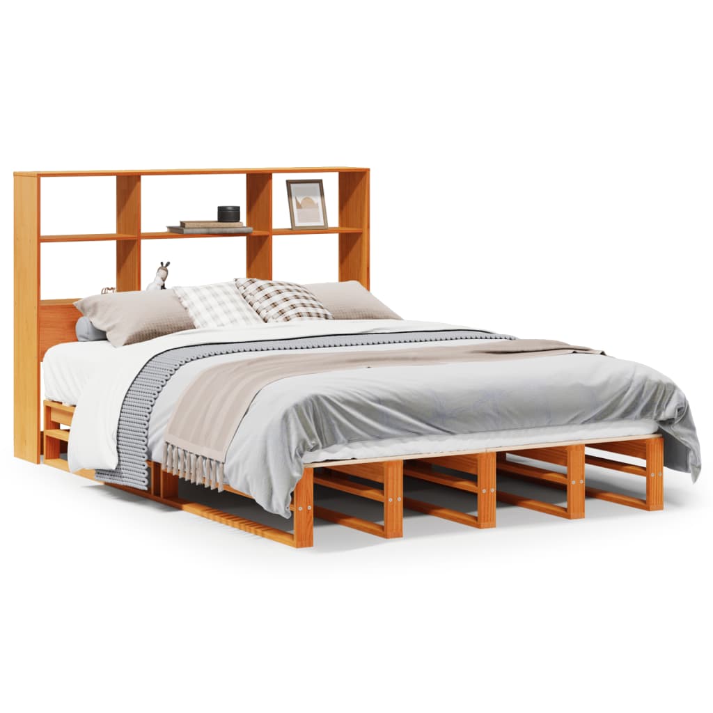 Bookcase Bed Without Mattress King Size Solid Wood