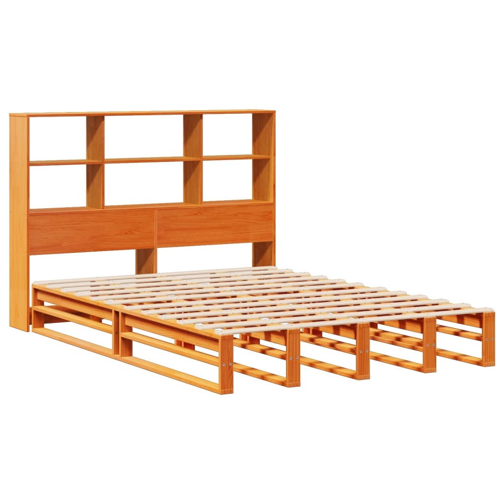 Bookcase Bed Without Mattress King Size Solid Wood