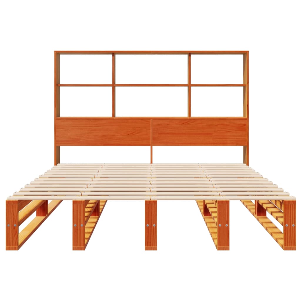 Bookcase Bed Without Mattress King Size Solid Wood