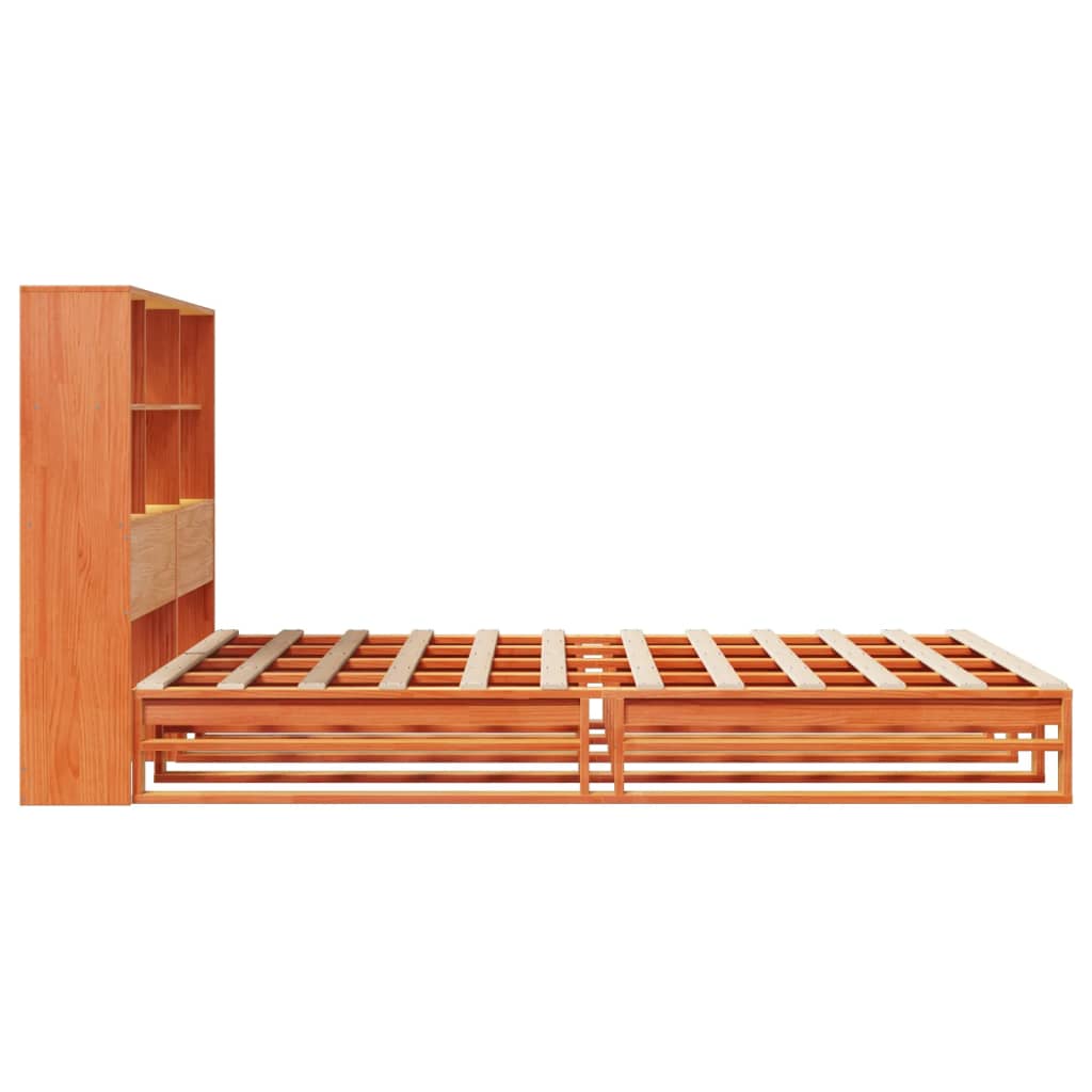 Bookcase Bed Without Mattress King Size Solid Wood