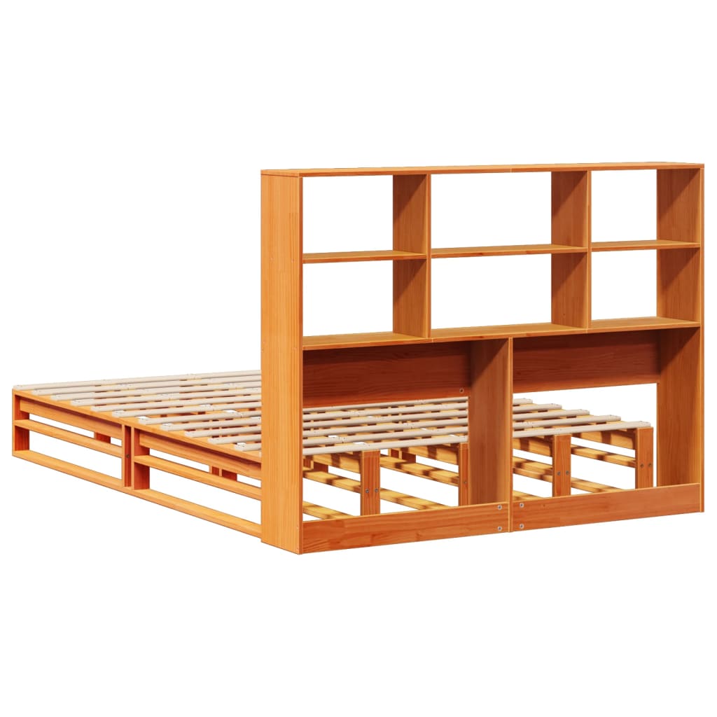 Bookcase Bed Without Mattress King Size Solid Wood