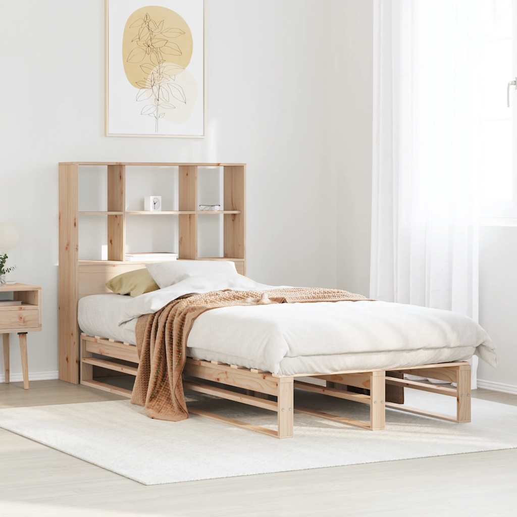 Bookcase Bed Without Mattress King Size Solid Wood