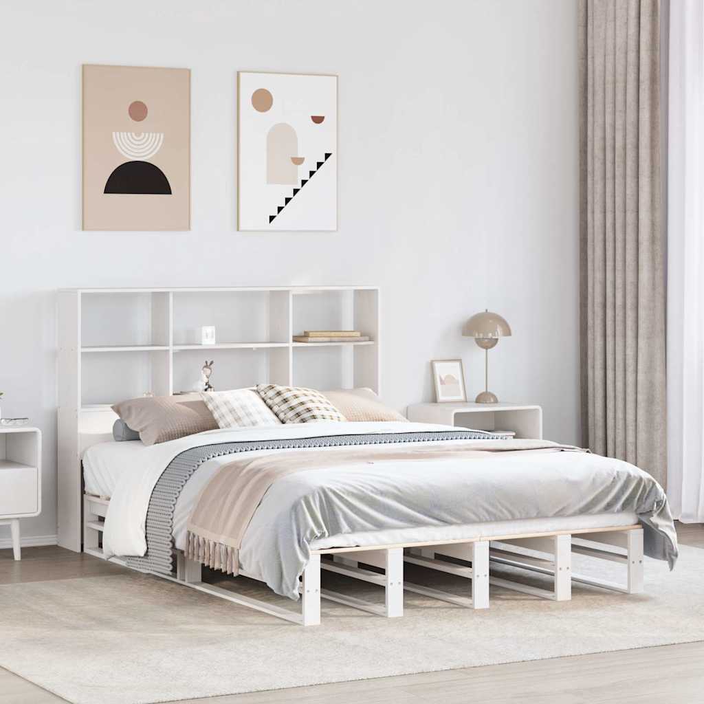 Bookcase Bed Without Mattress King Size Solid Wood