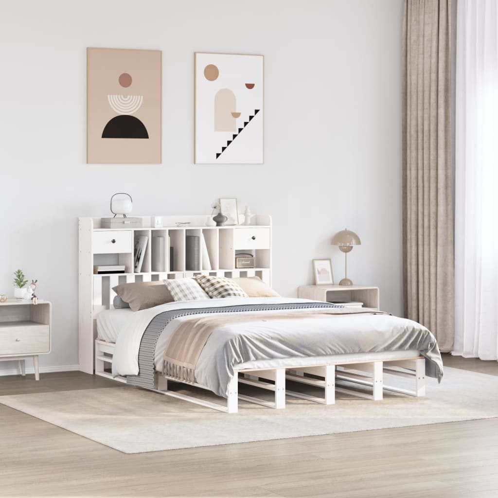 Bookcase Bed Without Mattress Single Solid Wood Pine