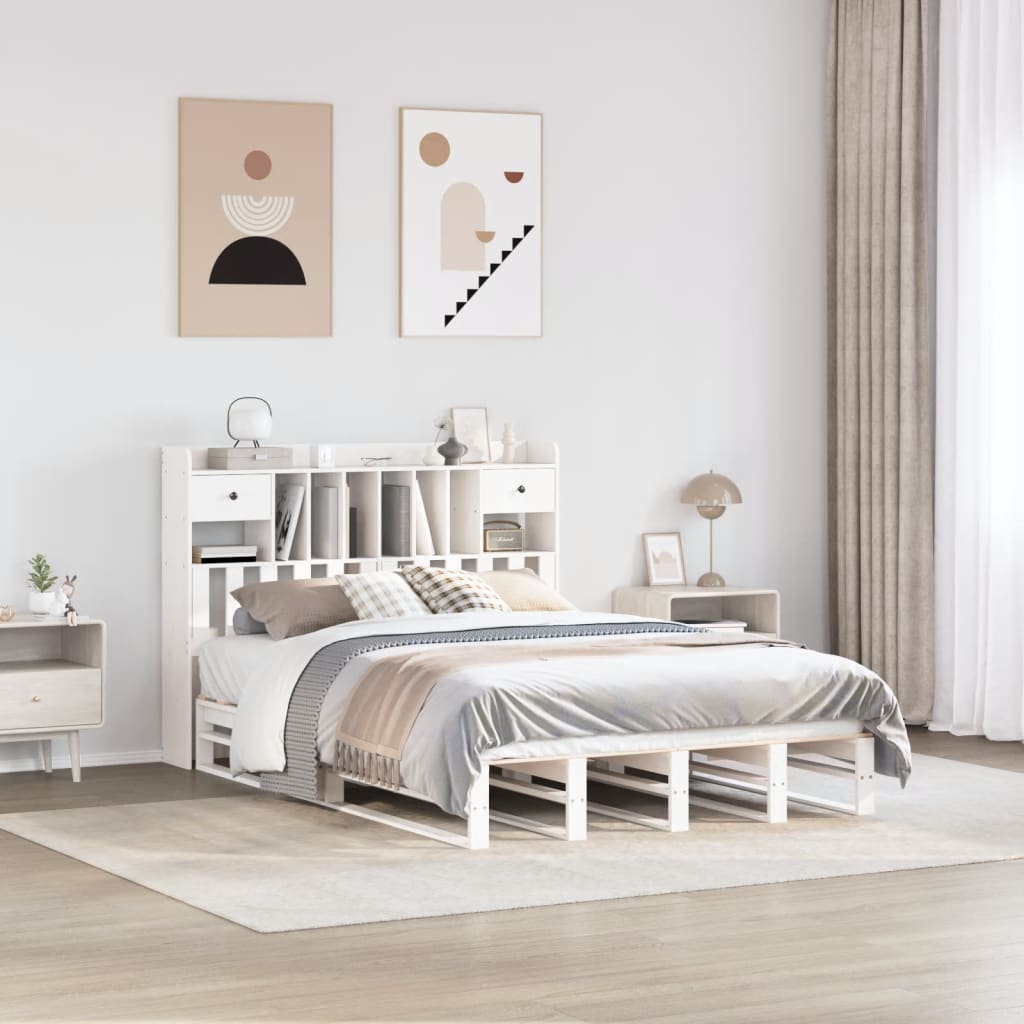 Bookcase Bed Without Mattress Single Solid Wood Pine