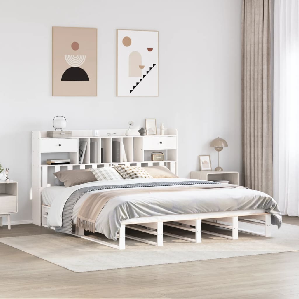 Bookcase Bed Without Mattress Single Solid Wood Pine