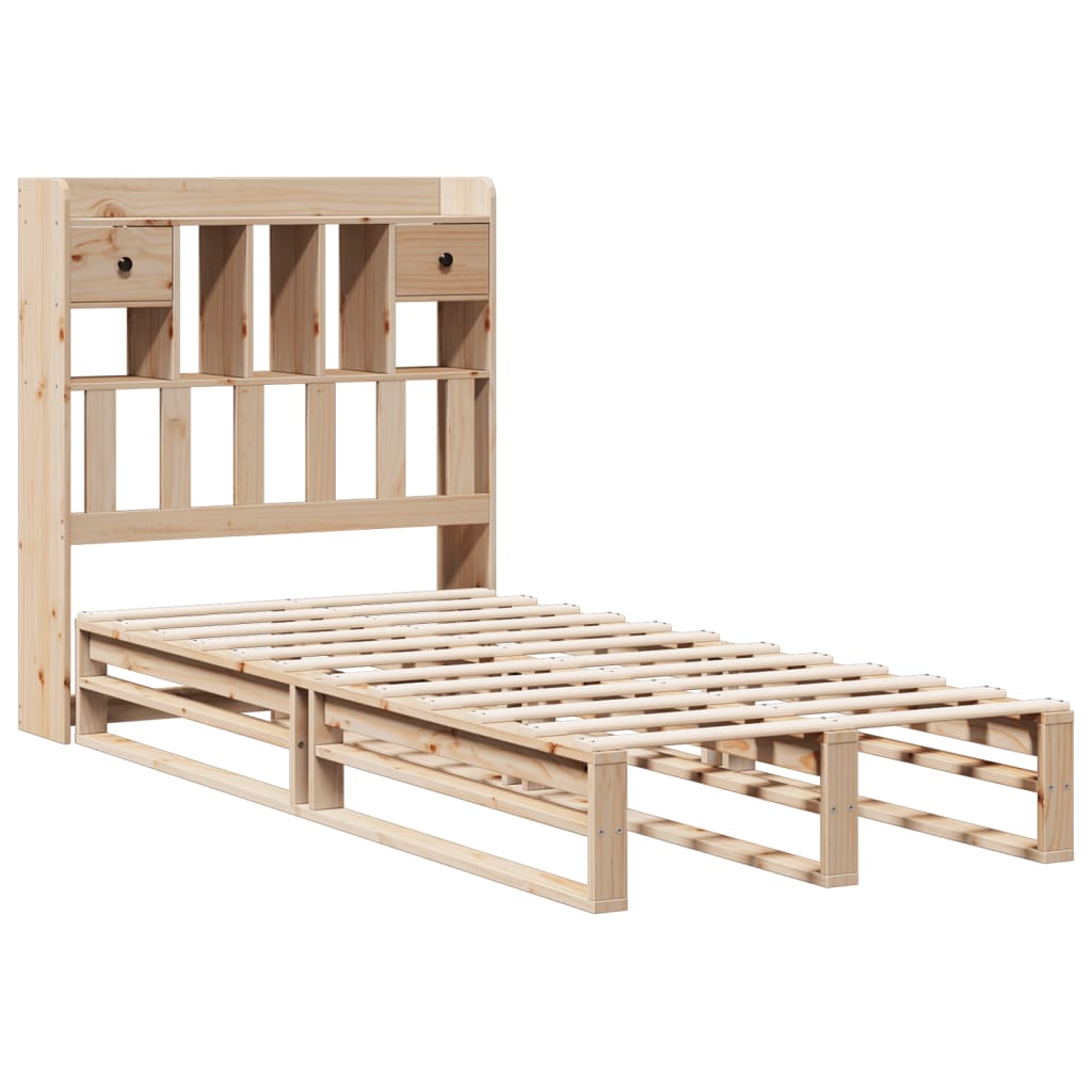Bookcase Bed Without Mattress Single Solid Wood Pine