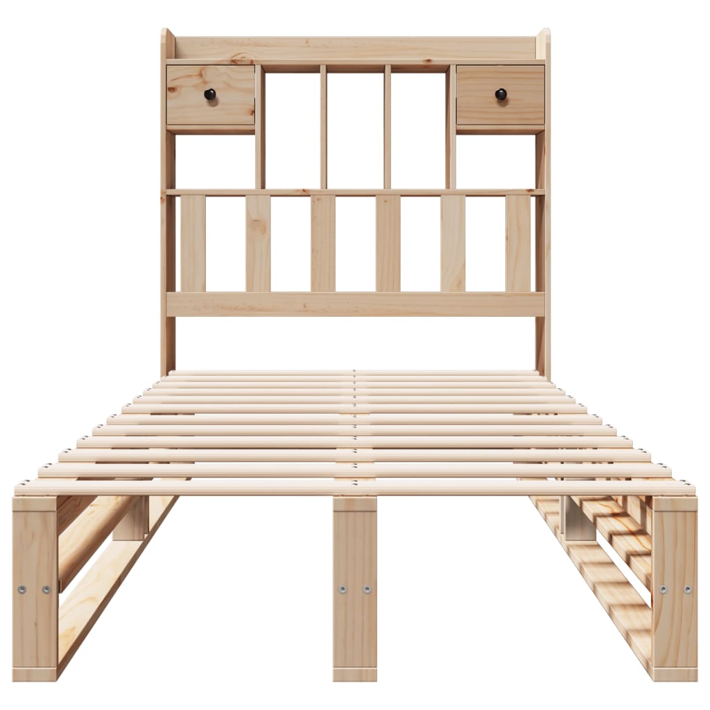 Bookcase Bed Without Mattress Single Solid Wood Pine
