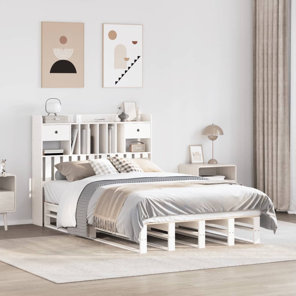 Bookcase Bed Without Mattress Single Solid Wood Pine