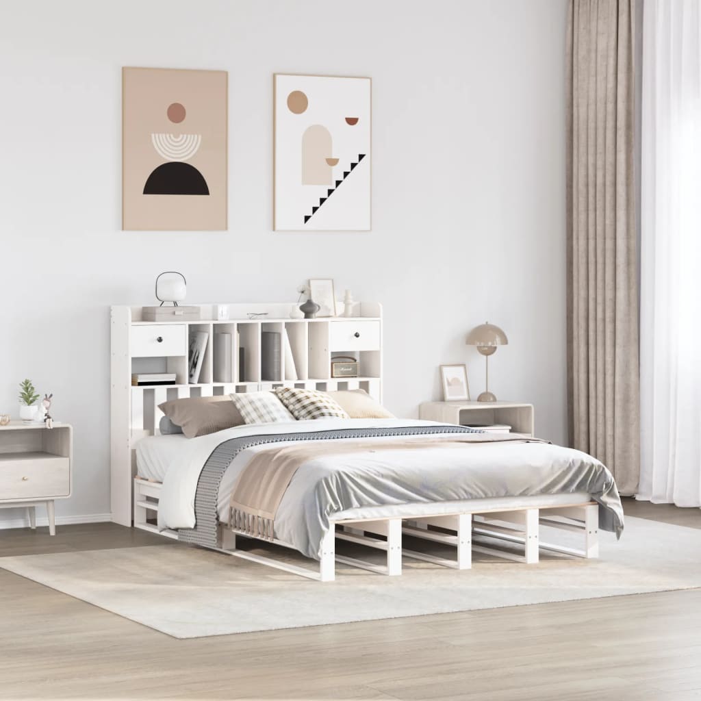 Bookcase Bed Without Mattress Single Solid Wood Pine