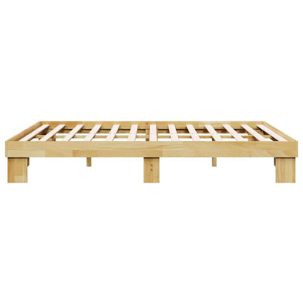 Bed Frame Without Mattress 140X200 Cm Solid Wood Oak