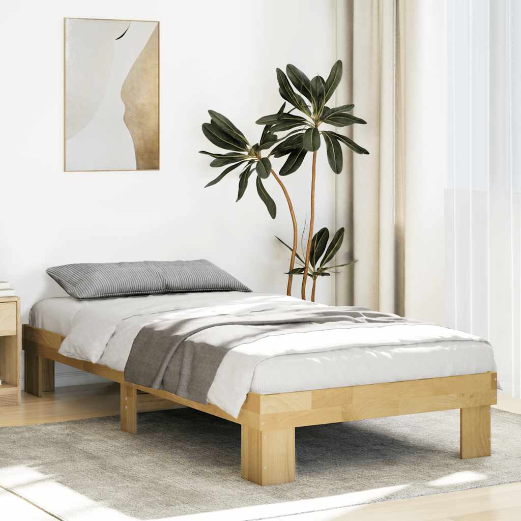 Bed Frame Without Mattress Small Single Solid Wood Oak