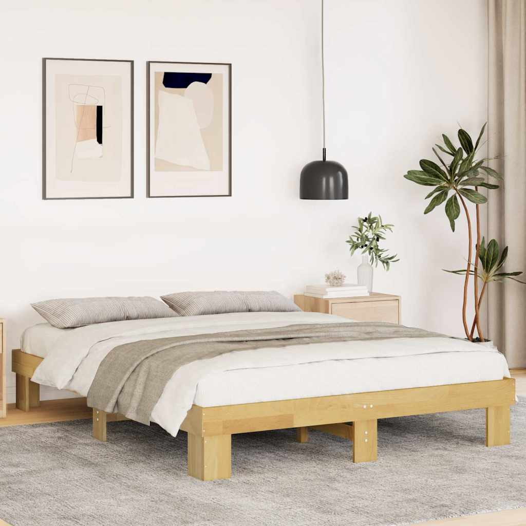 Bed Frame Without Mattress Small Single Solid Wood Oak