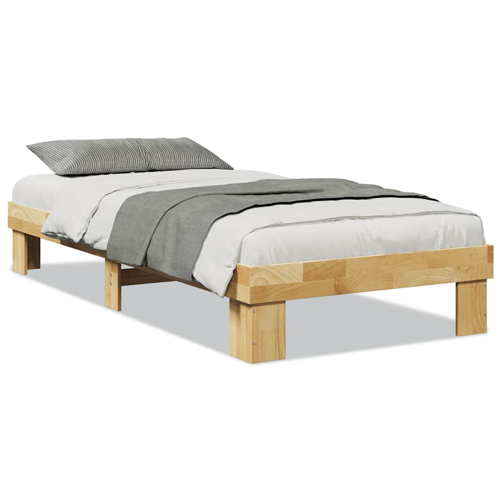 Bed Frame Without Mattress 80X200 Cm Solid Wood Oak